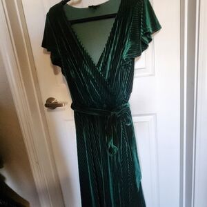 Modcloth Green Velvet Dress